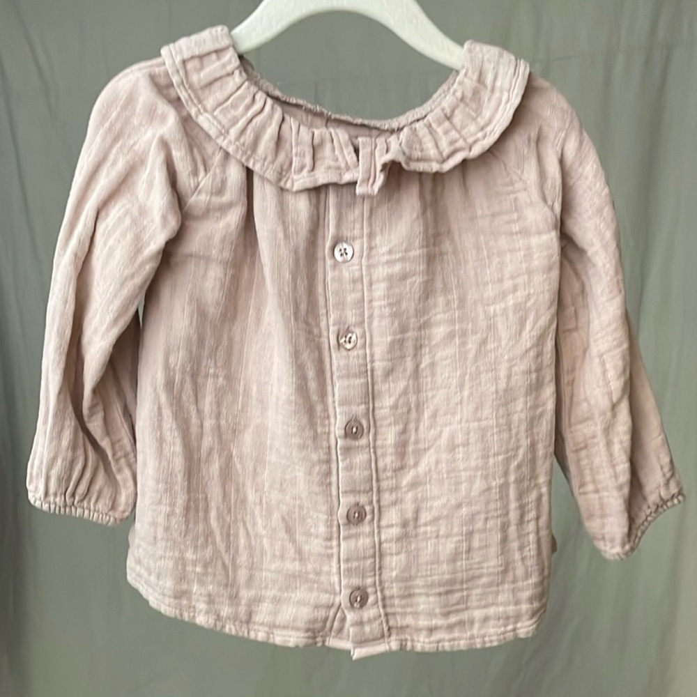 Jamie Kay Light Pink Ruffled Button Down Shirt - Picture 3 of 3